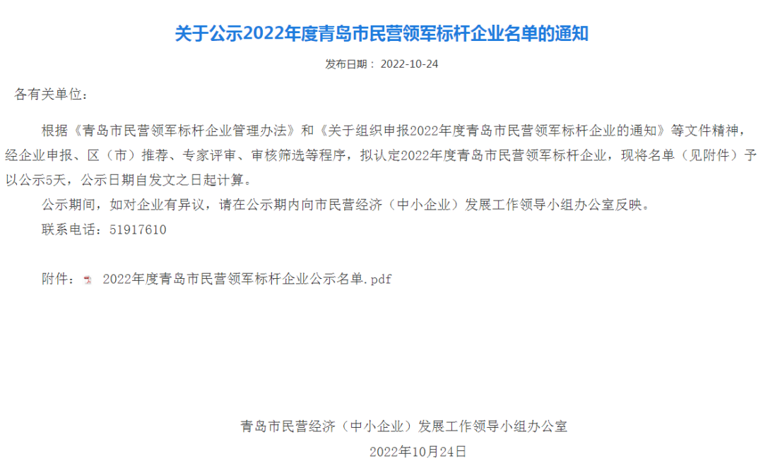 喜報！銳智智能入選青島市民營領(lǐng)軍標桿企業(yè)